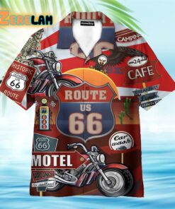 Historic US Route 66 Skull Roam Around Route Hawaiian Shirt