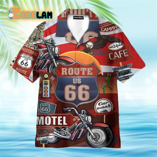 Historic US Route 66 Skull Roam Around Route Hawaiian Shirt