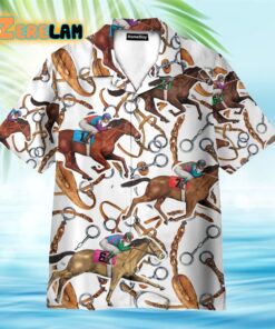 Horse Racing Colorful Horse Reins Pattern Hawaiian Shirt