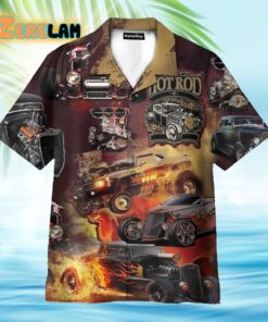 Hot Rod Car On Fire Hawaiian Shirt