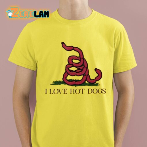 I Love Hot Dogs Flag Shirt