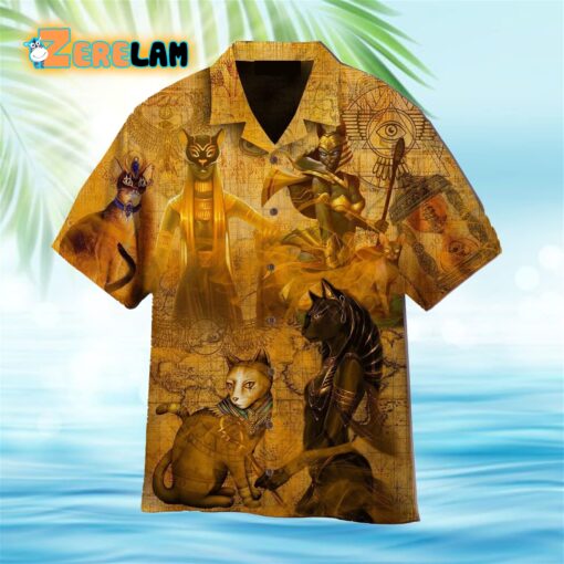 I Love The Myths Of Ancient Egyptian Cat Brown Aloha Hawaiian Shirt