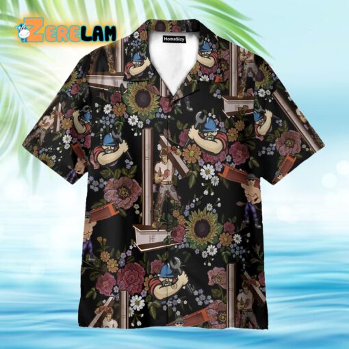 Ironworker Tropical Flowers Pattern Hawaiian Shirt