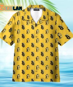 Isometric Bitcoin Cryptocurrency Hawaiian Shirt