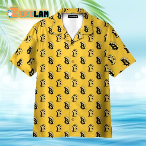 Isometric Bitcoin Cryptocurrency Hawaiian Shirt