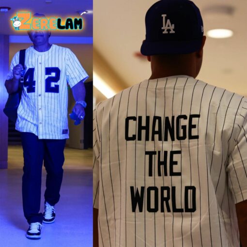 Jackie Robinson Day 42 Dave Roberts Change The World Jersey Shirt