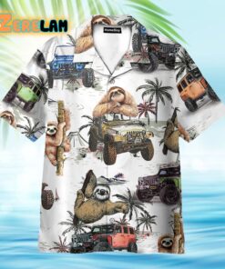 Jeep Car And Sloth Ocean Hawaiian Shirt