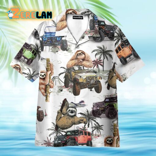 Jeep Car And Sloth Ocean Hawaiian Shirt