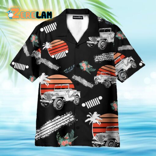 Jeep Car Retro Vintage Tropical Hawaiian Shirt