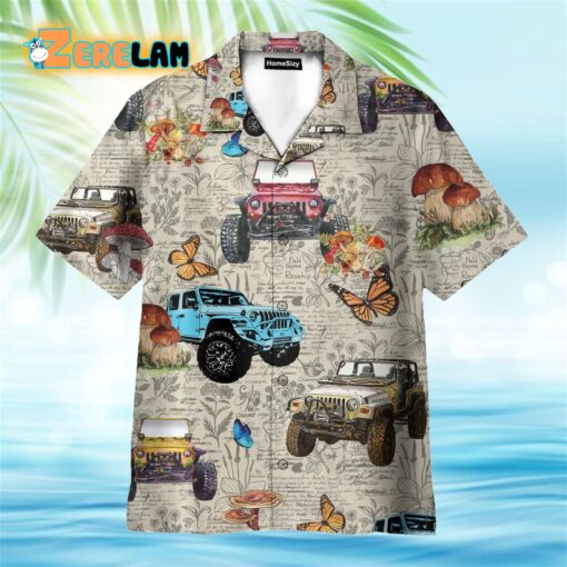 Jeep Car With Butterflies Hawaiian Shirt