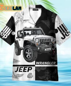 Jeep Car Wrangler Black And White Hawaiian Shirt