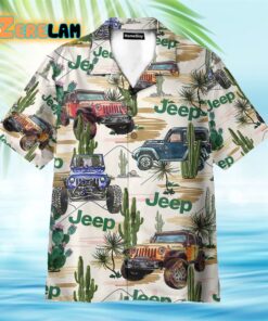 Jeep Cars In Cactus Desert Hawaiian Shirt