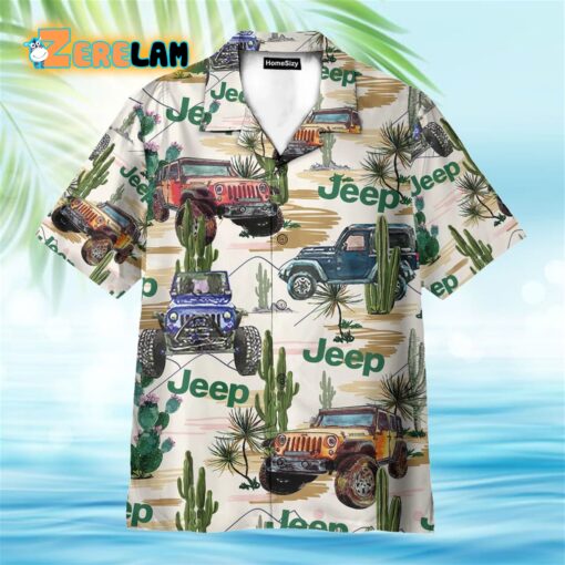 Jeep Cars In Cactus Desert Hawaiian Shirt