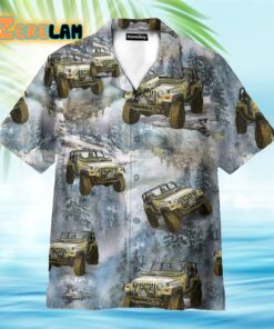 Jeep Cars In The Forest Hawaiian Shirt