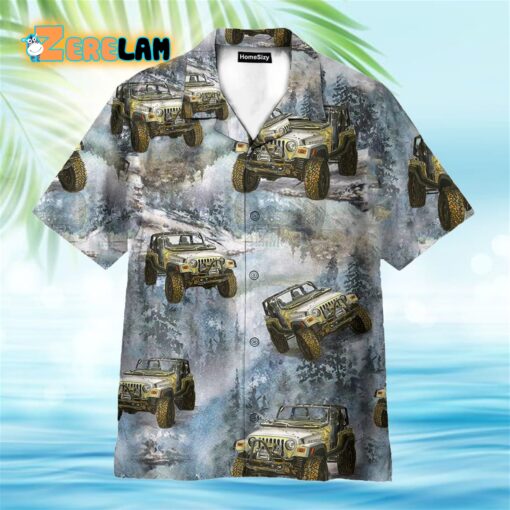 Jeep Cars In The Forest Hawaiian Shirt