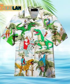 Jesus Ride A Dinosaur Jurassic Park Aloha Hawaiian Shirt