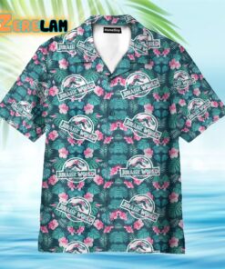 Jurassic World Movies Icon On Tropical Pattern Hawaiian Shirt