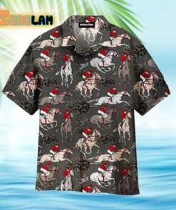 Kentucky Derby Horse Racing Grey Aloha Hawaiian Shirt