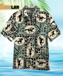 Kentucky Derby Horse Racing Native Pattern Aloha Hawaiian Shirt