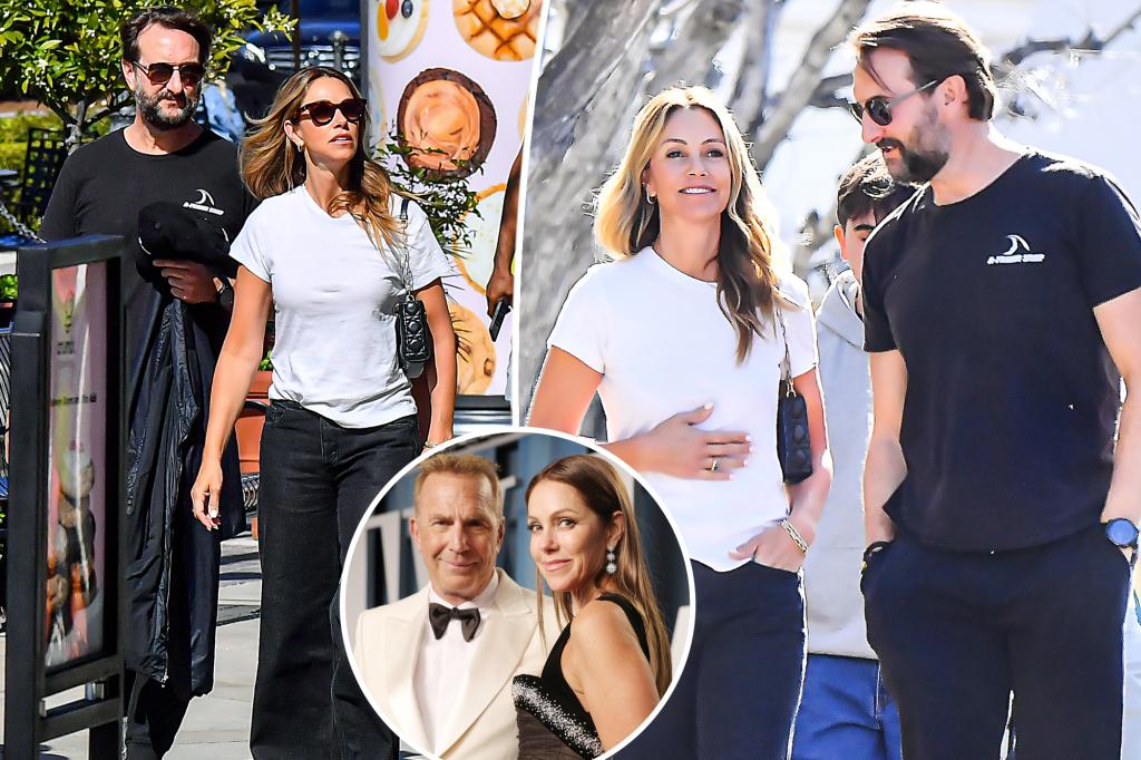 Kevin Costner’s ex Christine Baumgartner beams during outing with boyfriend Josh Connor