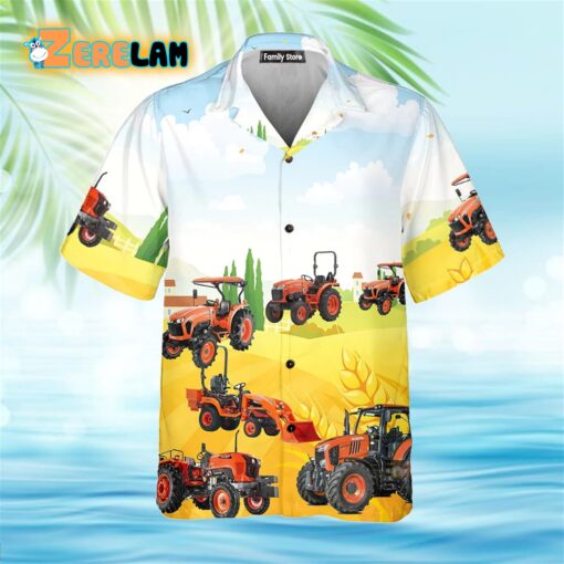 Kubota Tractor Farm Aloha Hawaiian Shirt