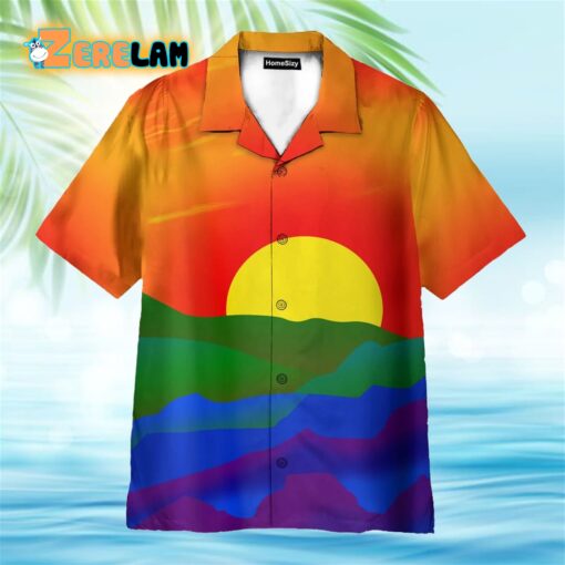 Lgbt Gay Pride Sunrise Hawaiian Shirt