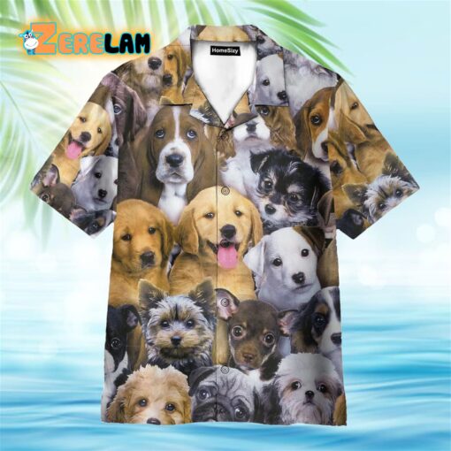 Lots Of Adorable Puppy Hawaiian Shirt