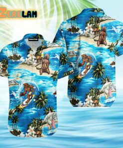 Love Bear Surfing Aloha Hawaiian Shirt