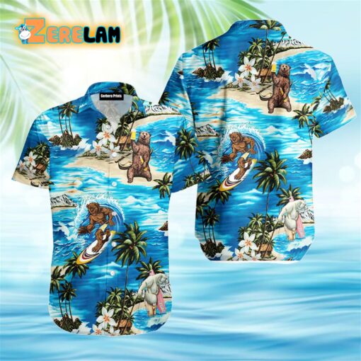 Love Bear Surfing Aloha Hawaiian Shirt