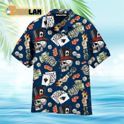 Skull Lucky Dice Spades Gambling Hawaiian Shirt