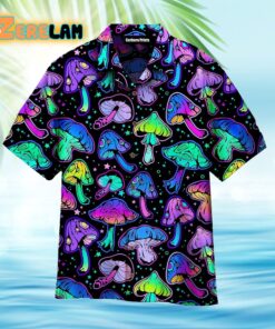 Mushroom Neon Galaxy Colorful Hawaiian Shirt