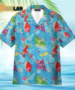 Mighty Morphin Power Ranger Blue Tropical Cosplay Hawaiian Shirt