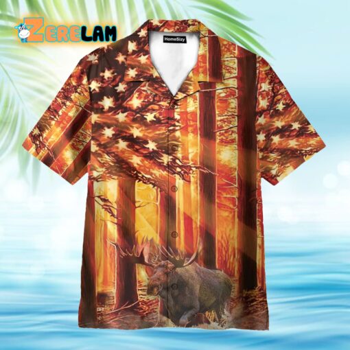 Moose Hunting Hawaiian Shirt