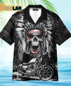 Native American Chief Skull Motorcycle Hawaiian Shirt