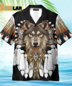Native American Indian Wolf Hawaiian Shirt
