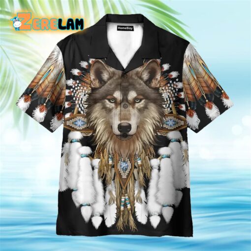 Native American Indian Wolf Hawaiian Shirt