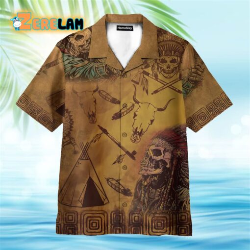Native American Skull War Hawaiian Shirt