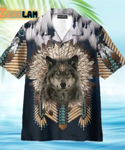 Native American Wolf Feathers Style Hawaiian Shirt