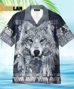 Native Wolf American Hawaiian Shirt