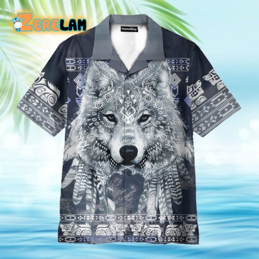 Native Wolf American Hawaiian Shirt