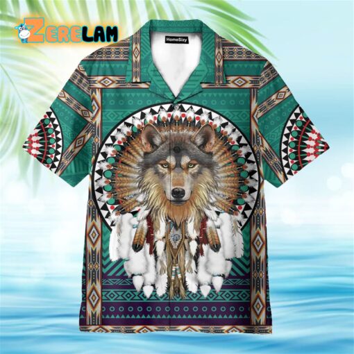 Native American Wolf Wisdom Hawaiian Shirt