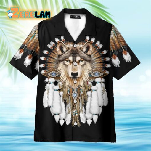 Native American Wolf Hawaiian Shirt