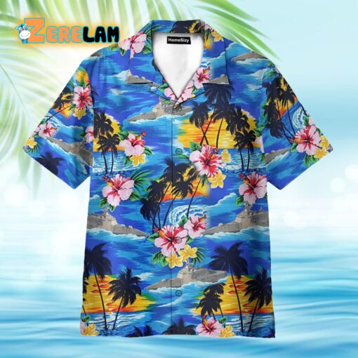 Navy Us Ship Hawaiian Shirt