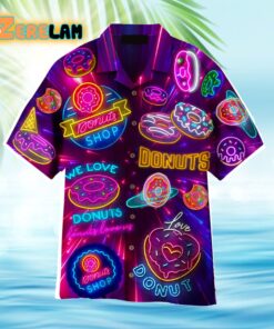 We Love Donuts Neon Hawaiian Shirt