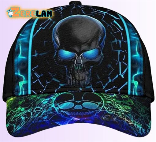 Neon Texture Skull Fanciful Beautiful Colors Hat