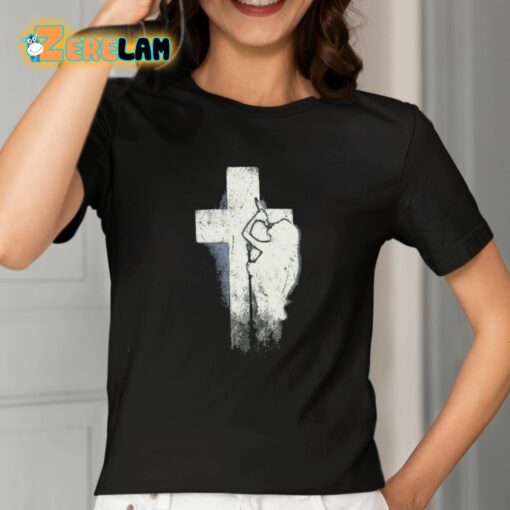 Nessa Barrett Who Is She Crucifix Distressed Shirt