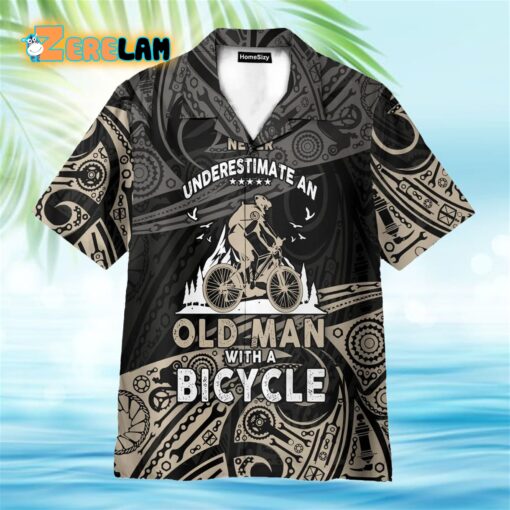 Never Underestimate An Old Men With A Bicycle Hawaiian Shirt