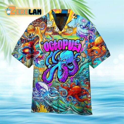 Octopus Colorful Hippie Aloha Hawaiian Shirt