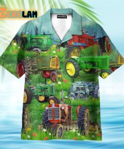 Old Tractor Tropical Green Grass Hawaiian Shirt