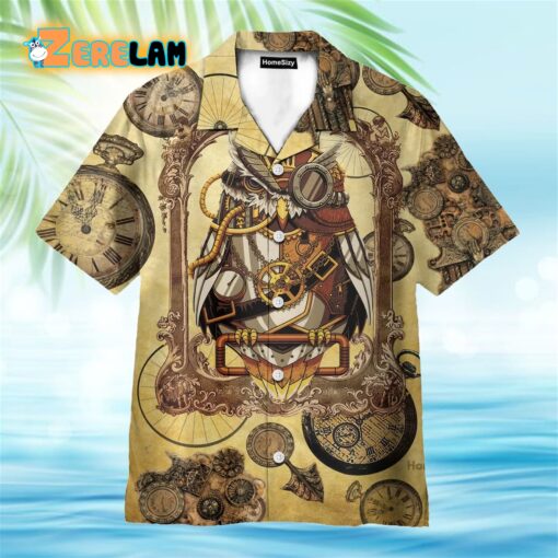 Owl Steampunk Clock Hawaiian Shirt